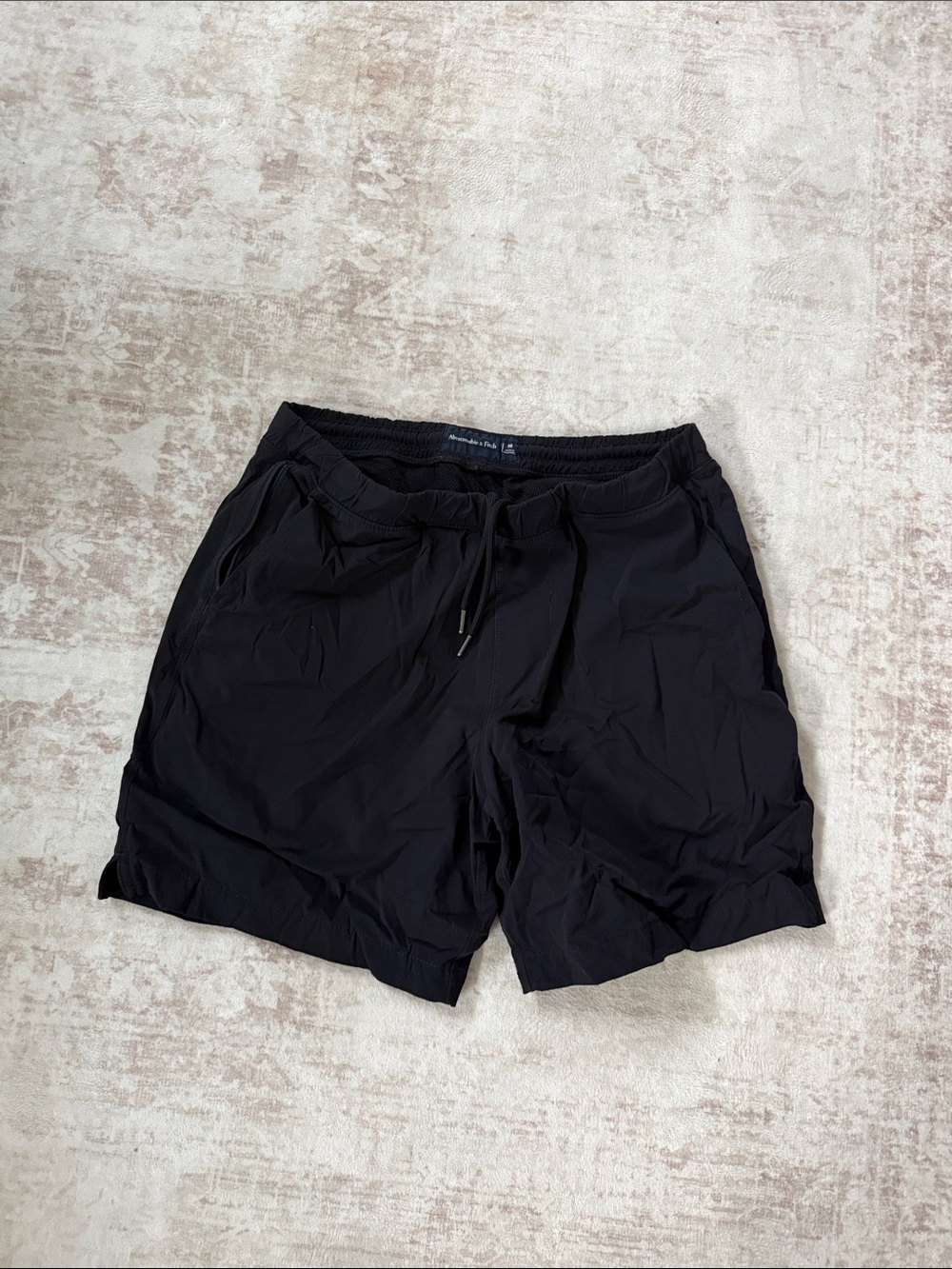 Abercrombie & Fitch Black Athletic Drawstring Shorts